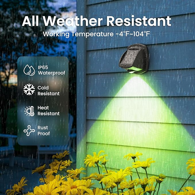 SOLPEX Solar Lights Outdoor Waterproof IP65, Solar Stair Lights Outdoor for Fence, Deck, Step, RGB Multicolor LED | Lumora