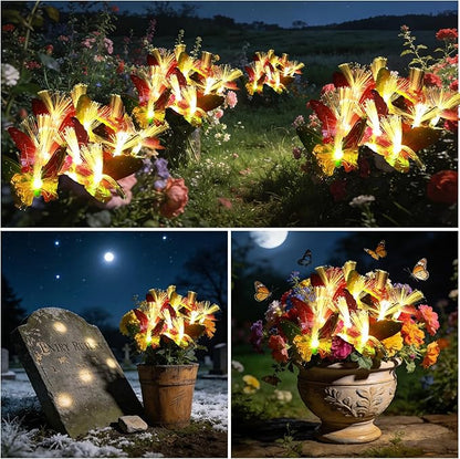 Solar Butterfly Lights 10 Heads 3 Pack - Outdoor Waterproof, No Wiring Needed,Garden Yard Patio Pathway Decoration, Warm White, Swaying in Wind, Romantic Atmosphere Lights (3, Butterfly)
