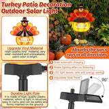 1 Pack Thanksgiving Turkey Pumpkin Solar Lights Outdoor Decoration Hand Painted Turkey Solar Stakes Lights for | Lumora
