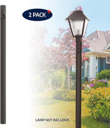 Solus 7-Foot Direct Burial Lamp Post – Aluminum Outdoor Light Pole with Dusk-to-Dawn Sensor – Fits 3" Fixtures – | Lumora
