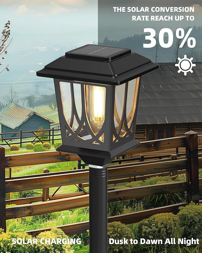 12 Pack Solar Pathway Lights + 2 Pack Solar Lamp Post Lights Outdoor - 14 Piece Bundle for Walkway, Driveway | Lumora