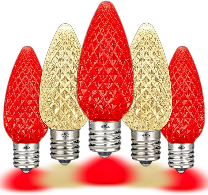 Novelty Lights 25PK C9 LED Faceted Ultra Bright Dimmable Outdoor Christmas Replacement Bulbs, Led Bulbs, Outdoor | Lumora