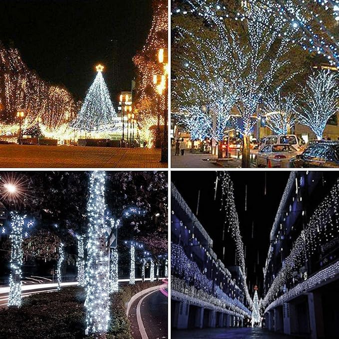2 Pack Solar String Lights, 100LED 33FT Outdoor Waterproof Solar Fairy Lights with 8 Modes, Copper Wire Twinkle Lights for Garden, Patio, Party, Christmas, Home Decor(White)