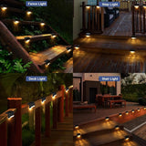 pearlstar 16 Pack Solar Step Lights,Solar Deck Railing Lights Outdoor Waterproof Led Fence Lamp for | Lumora