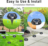 Solar Pathway Lights Outdoor 12 Packs, Bright Blue 16 LEDs Solar Ground Lights Walkway Lights with Side Light | Lumora