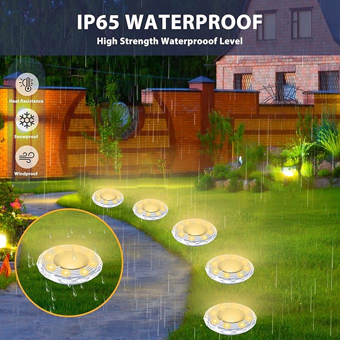 Solar Ground Lights 8 Pack Waterproof Outdoor Solar Lights for Yard Led Solar Garden Lights Bright Solar Powered | Lumora