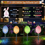 Enhon Solar Easter Egg Lights with Stake, 25FT 20LED Easter Egg Pathway Lights for Easter Outdoor Decorations, 8 | Lumora