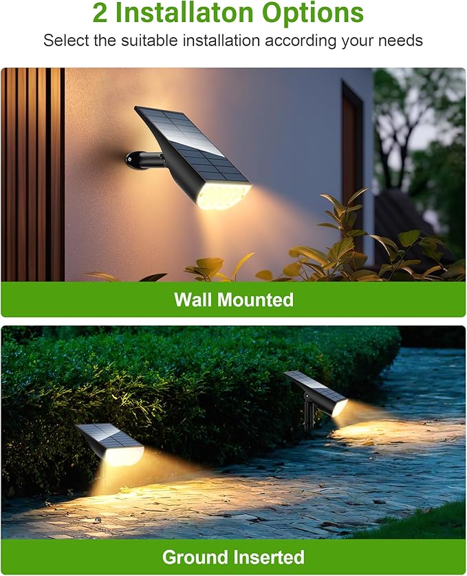Solar SpotLights Outdoor Waterproof, Solar Lights Outdoor IP65 Waterproof, 3 Brightness Modes Dusk to Dawn Solar | Lumora