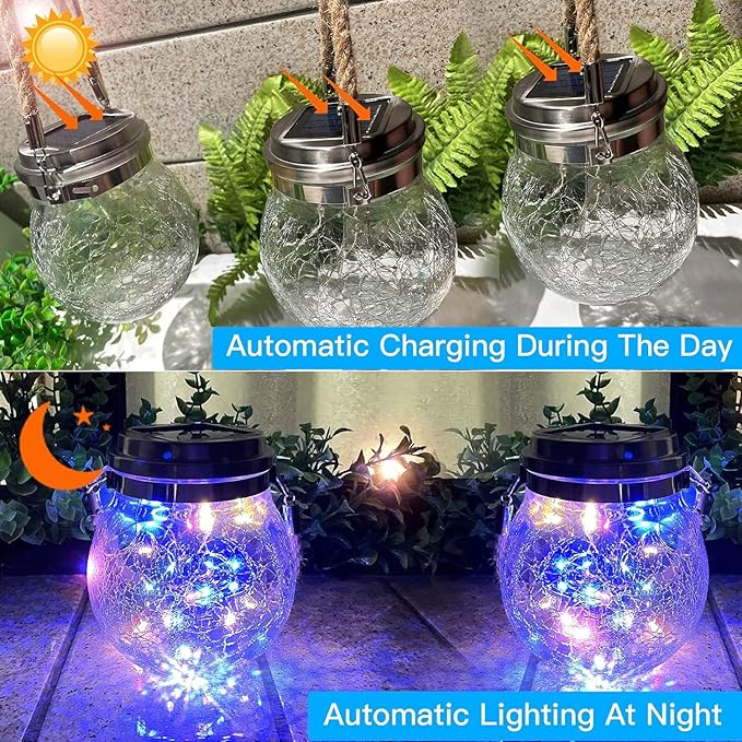 Hanging Outdoor Solar Lights,VGE 2 Pack 30LED Lanterns Decorative Outdoor Lights,Solar Powered Waterproof Landscape | Lumora