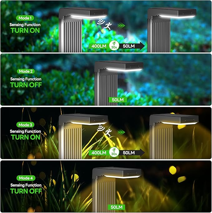 3 Color in 1 Solar Pathway Lights Outdoor 6Pack + Motion Sensor Solar Pathway Lights Outdoor 4Pack