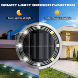 Peasur Solar Ground Lights Outdoor, 6 Pack Flat Solar Powered Disc Lights, IP68 Waterproof, Anti-Rust, Landscape | Lumora