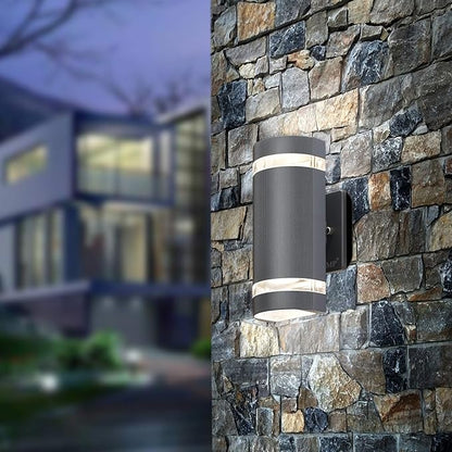 LED 2 Pack Semi Cylinder Up and Down Lights Outdoor Wall Light,Body in Aluminum Waterproof Outdoor Wall Lamps,3000k 5W with Certificate ETL…