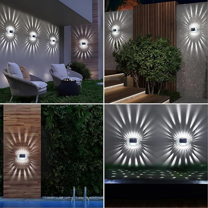 LYHOPE Solar Fence Lights Outdoor, IP65 Waterproof Solar Light for Outside, 6 Pack Deck Light for Backyard Railing | Lumora