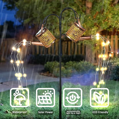 Solar Watering Can Lights Outdoor Garden Decor, Waterproof Landscape Light One Pole Two Lights Outside Decorations for Lawn Backyard Patio Chrismas Gardening Gifts