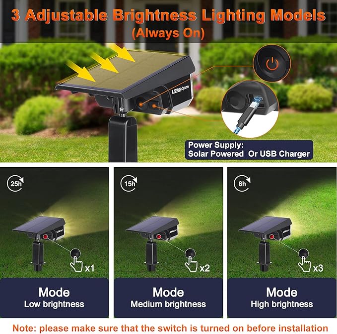 40 LEDs Spotlights,IP65 Waterproof Solar Powered Landscape Spotlights 2-in-1 Wall Light, Outdoor Landscaping Lights | Lumora