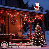 QITONG 2 Pack Red and White Solar String Lights, Each 66ft 200 LED Solar Christmas Lights Outdoor Waterproof, 8 | Lumora