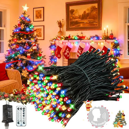 2026 New Voice Control 88ft 240LED Smart Christmas String Lights Outdoor/Indoor | String Lights with Remote, 12Modes, 7Voice Commands & Timers, Christmas Twinkle Light for Xmas Tree Decor (Multicolor)