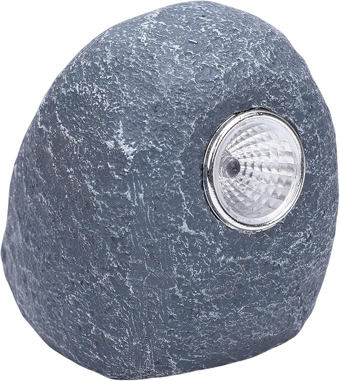 GLOGLOW Solar Garden Rock Lights, Synthetic Adjustable LED Solar Spotlights for Outdoor Pathway and Yard Lighting, Provides Warm Glow and EcoFriendly Ambiance