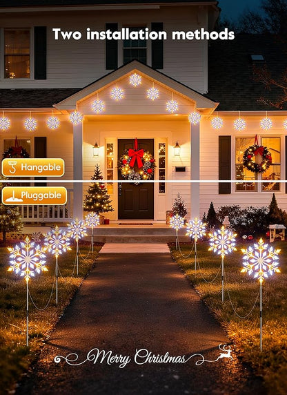 Brightown Star Christmas Pathway Lights Outdoor Christmas Decorations Yard Sidewalk Walkway Driveway Marker Stake
