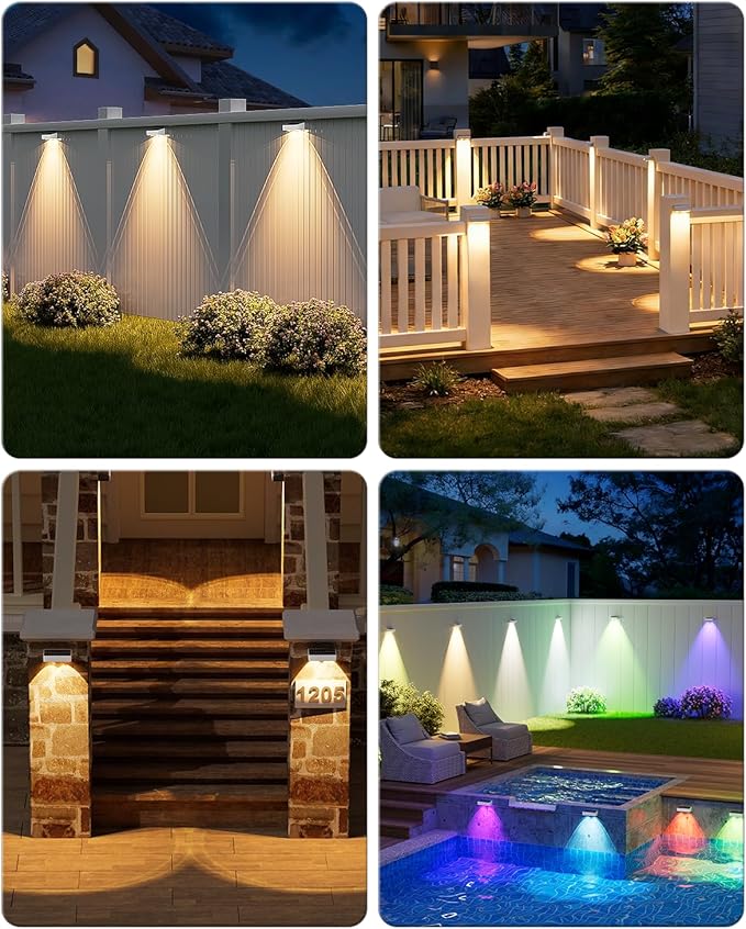 VOLISUN Solar Fence Lights with Remote Control, 50 Lumen LED Fence Lights Solar Powered, IP65 - Outdoor Path Light | Lumora