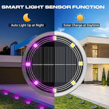 Peasur Solar Ground Lights Outdoor, 2 Pack Flat Solar Powered Disc Lights, IP68 Waterproof, Anti-Rust, Landscape | Lumora