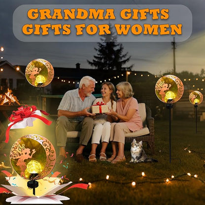 Unique Birthday Gifts for Women Mom Grandma,Solar Fairy Garden Lights Outdoor Decor,Housewarming Gifts New Home for Patio, Lawn, Yard, Pathway