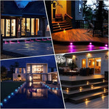 FVTLED LED Deck Lights Kit, 6pcs Φ1.22 WiFi Smart Phone Control Low Voltage Recessed RGBW Deck Lighting Waterproof | Lumora