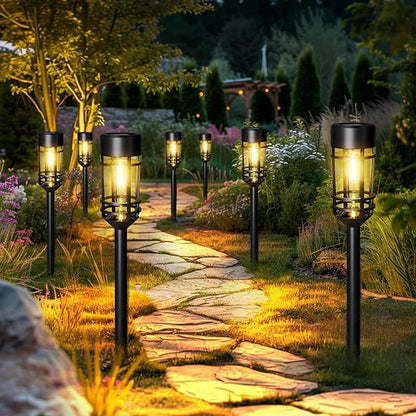 Solar Pathway Lights, Solar Pathway, Outdoor, Decorative Lamp Driveway Decoration For Patio, Walkway, Lawn Powered