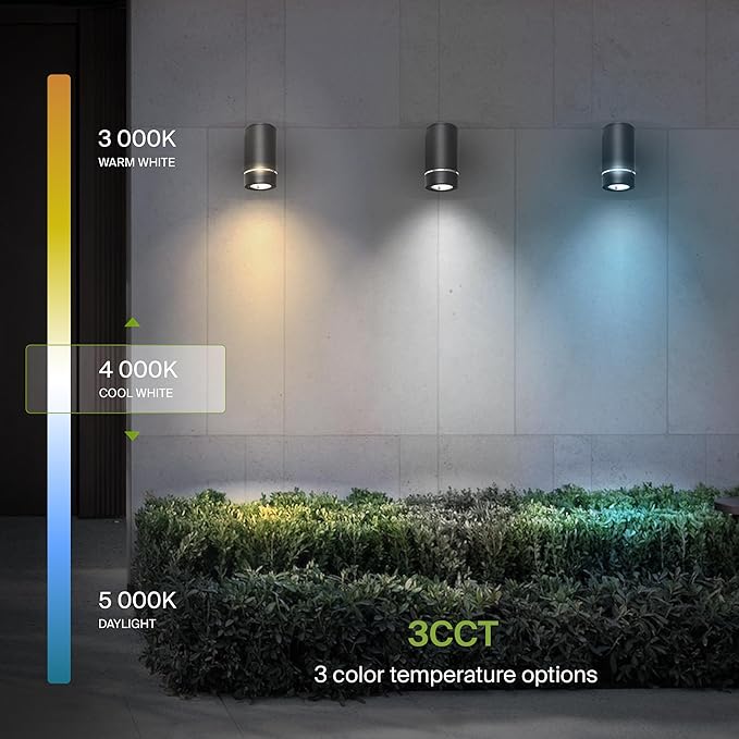 ASD 1 Light LED Indoor & Outdoor Wall Light Fixture | 9W 580LM 3000K-5000K 100-277V Cylinder Up Down Lights | Dimmable Exterior Wall Sconce | Front Door, Porch, Patio | Ringed Black, ETL 2 Pack