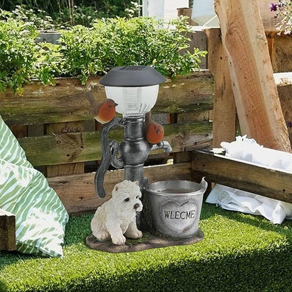 Solar Outdoor Lights, Puppy and Bird Garden Lights, Resin Decorative Lights for Yard, Pathways, Solar Spot Lights Outdoor, Security Lights, Cute Stuff