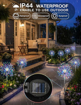 suddus Solar Garden Lights Outdoor Waterproof Decorative, 4Pack 150LED Firework Lights 8 Modes, Multicolor Solar | Lumora