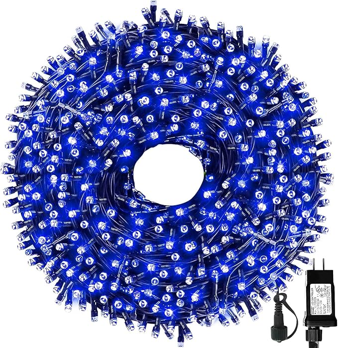 105FT 300LEDs Christmas Lights Outdoor Indoor 8 Modes for Christmas Tree Party Decoration, 100% UL Listed (Blue | Lumora