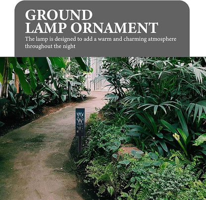 2 Pcs Solar Garden Lights LED Cutout Yard Stake Lawn Lamps Outdoor Decorative Solar Energy Pathway Lighting for Patio