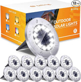 Biling Solar Outdoor Lights 12 Pack, Bright 12 LEDs Solar Ground Lights Waterproof, Flat Landscape Lighting Solar | Lumora