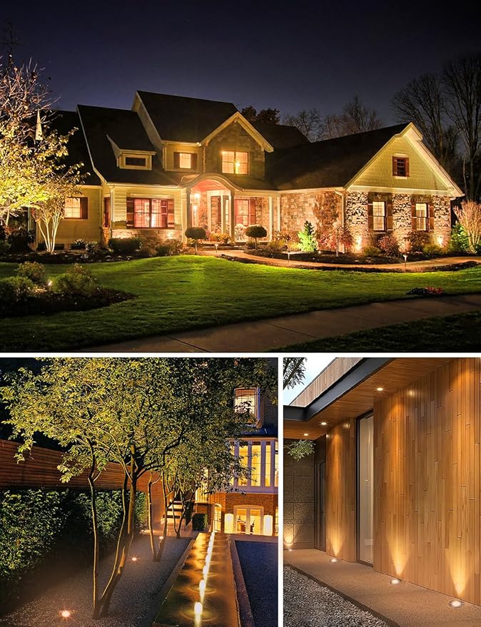 SUNVIE 12W Low Voltage Landscape Lighting with Connectors 1200LM Ultra Bright Well Lights Landscape LED In Ground | Lumora