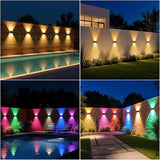 NIORSUN Solar Fence Lights,6 Pack Deck Light,Led Outdoor Lights 3000K/4500K/6000K+ RGB Up & Down Wall Lights | Lumora