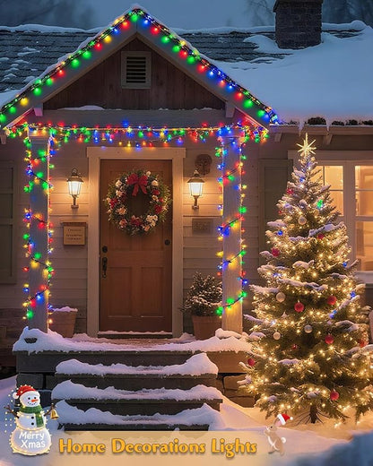580 LED String Lights, 196FT Indoor Outdoor Fairy Lights, Waterproof Twinkle Christmas Decorations Lights with Remote for Bedroom Outside Tree Garden Halloween Patio Camping Wedding Party Decor