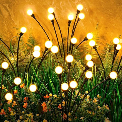 Solar Waterproof Outdoor Lights New Upgrade Solar Garden Lights, Swaying Fireflies, Suitable for Garden Decoration, Patio, Path & Holiday Decoration. (4 Packs - 32 LED)