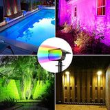 nipify 10 Pack Solar Spot Lights Outdoor Color Changing, 7 Modes Halloween RGB Solar Powered Waterproof Spotlight | Lumora