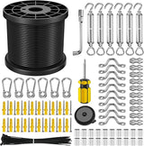 NEREUS String Light Hanging Kit with 200 Ft Vinyl Coated 304 Stainless Steel Cable, String Light Suspension Kit | Lumora