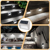 12 Pack Solar Step Lights for Outside Solar Stair Lights Waterproof IP 65 Led Outdoor Deck Lights,Cool White Lights | Lumora