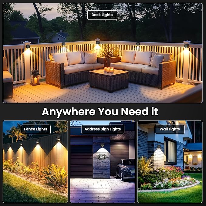 SOLPEX Solar Lights Outdoor Waterproof IP65, Solar Stair Lights Outdoor for Fence, Deck, Step, Dual Color LED 3 | Lumora
