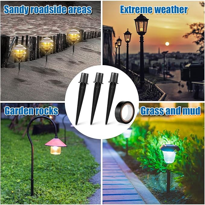 12pcs Solar Light Replacement Stakes, 5.31x0.78in Metal Replacement Stakes Solar Lights Spikes Outdoor Lighting | Lumora