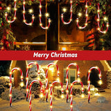 12 Pack Outdoor Christmas Decorations Solar Candy Cane Lights Solar Christmas Pathway Lights Outdoor Waterproof | Lumora