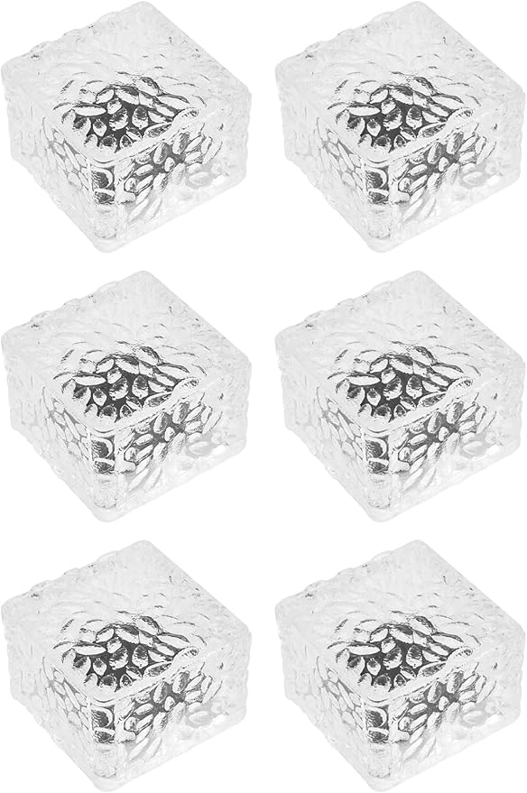 6 Pack Solar Ice Cube Lights IP65-Waterproof Brick Light 4-LED Solar Brick Light Chritmas Outdoor Brick Decor in Garden Patio Yard Lawn Pool(2.75in2.75in（Cold White）