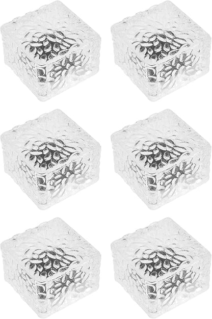 6 Pack Solar Ice Cube Lights IP65-Waterproof Brick Light 4-LED Solar Brick Light Chritmas Outdoor Brick Decor in Garden Patio Yard Lawn Pool(2.75in2.75in（Cold White）
