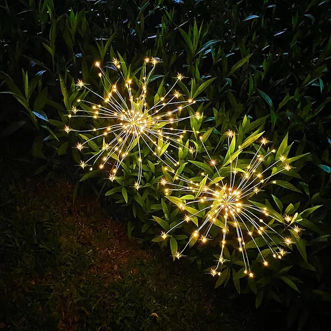 JJGoo Solar Firework Lights, 2 Pack 135 LEDs 2 Lighting Modes Solar Garden Lights Outdoor Waterproof for Yard Patio | Lumora
