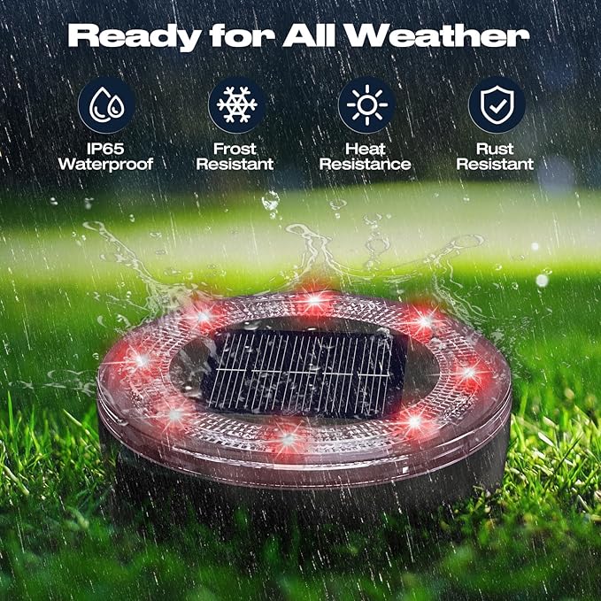Mini Solar Ground Lights, 12 Pack Solar Lights Outdoor Waterproof, Upgraded LED Flat Landscape Lighting for Outside | Lumora