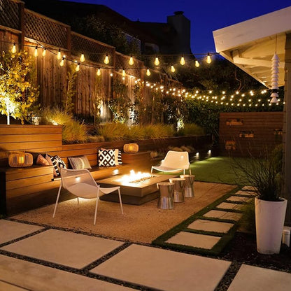 100FT LED Outdoor String Lights, Waterproof Patio Lights with 32 Shatterproof Dimmable 2700K A39 Bulbs Hanging Lighting for Outside Backyard