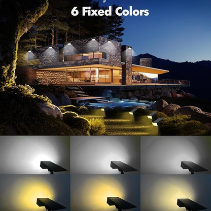 Caledonia Solar Landscape Spotlights Outdoor, Outside 56 LEDs Spot Lights IP68 Waterproof with 6 Brightness & 2 Color Modes, Auto On/Off for Tree, Yard, Pathway, Garden (Cool/Warm White)